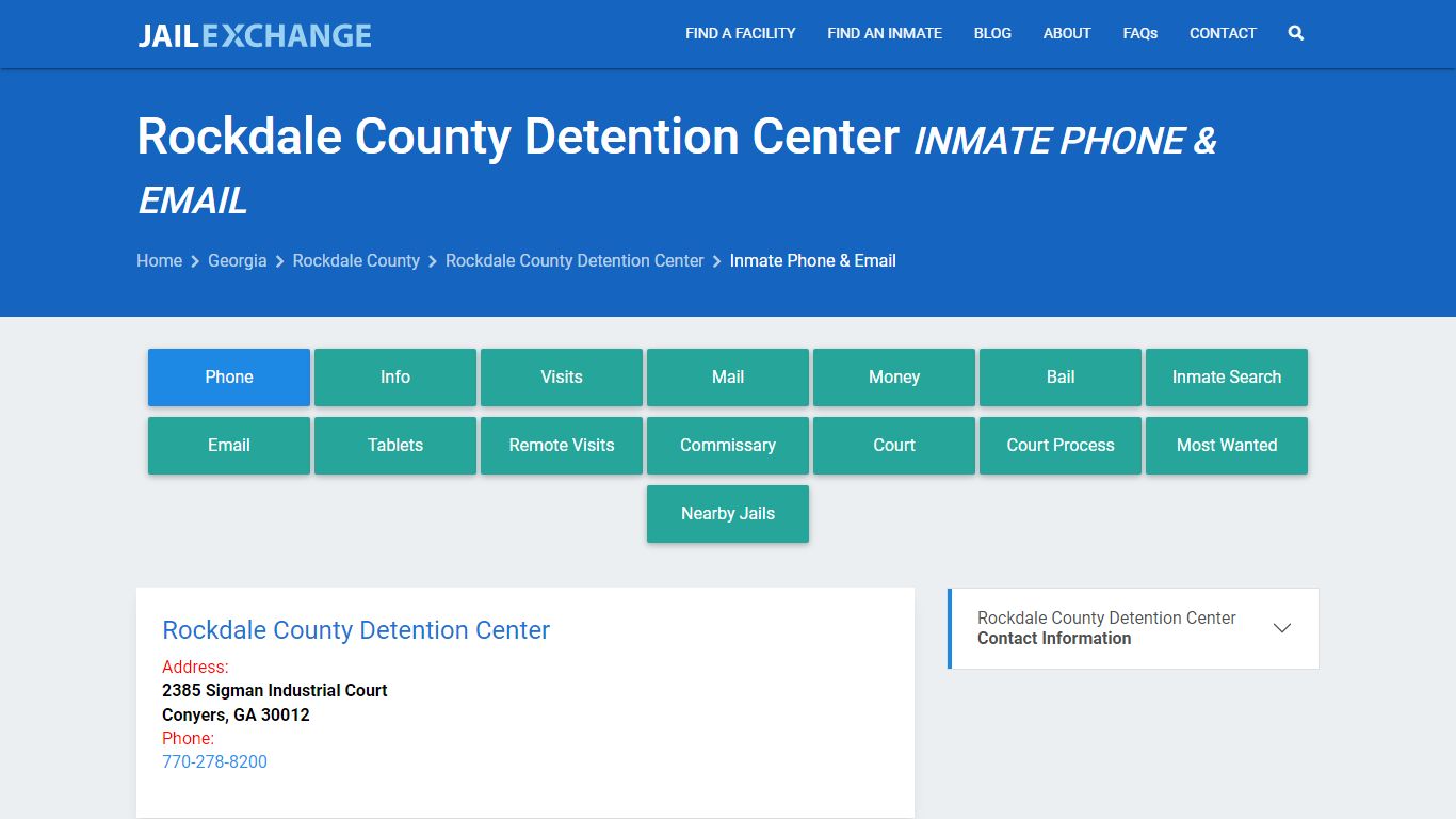 Inmate Phone - Rockdale County Detention Center, GA - Jail Exchange